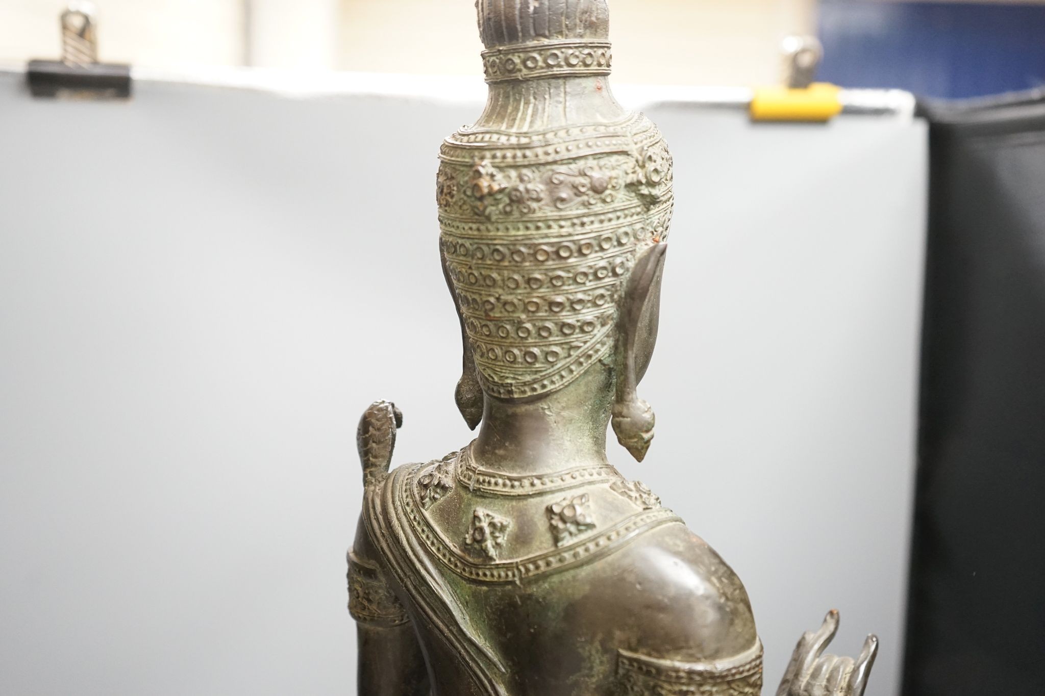 An Oriental large bronze figure of Buddha, 72cm